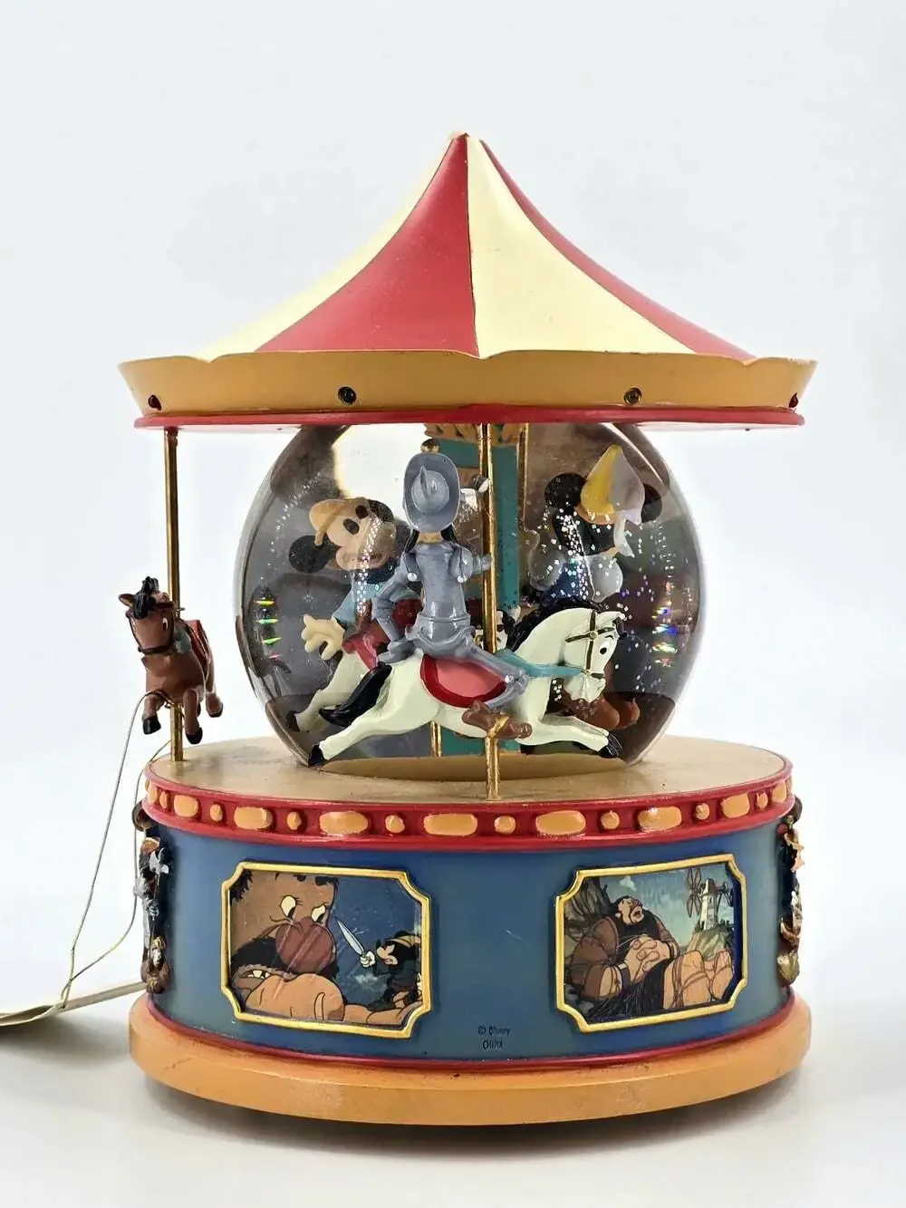 Disney Store Mickey Mouse Brave Little Tailor Snow Globe Carousel Light Up